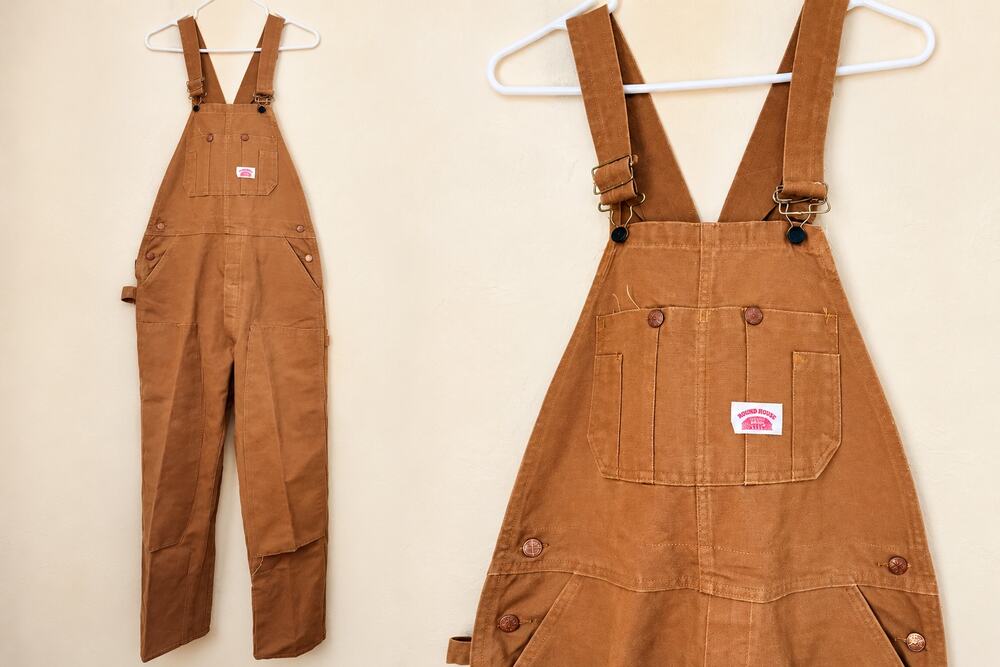 Round House Brown Duck Bib Overalls Mens 36x31 Heavy Duty Workwear USA